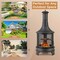 Costway 30 Inch Outdoor Fire Pit Chiminea 2 in 1 Wood Burning Metal Fireplace with Grill